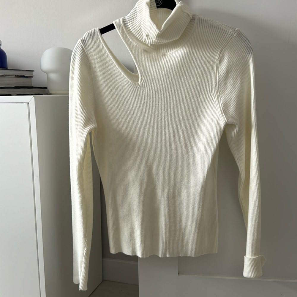 Asymmetrical turtleneck sweater